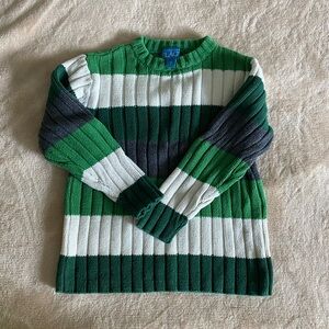 The Children's Place 4T Green and Gray Ribbed Knit Sweater